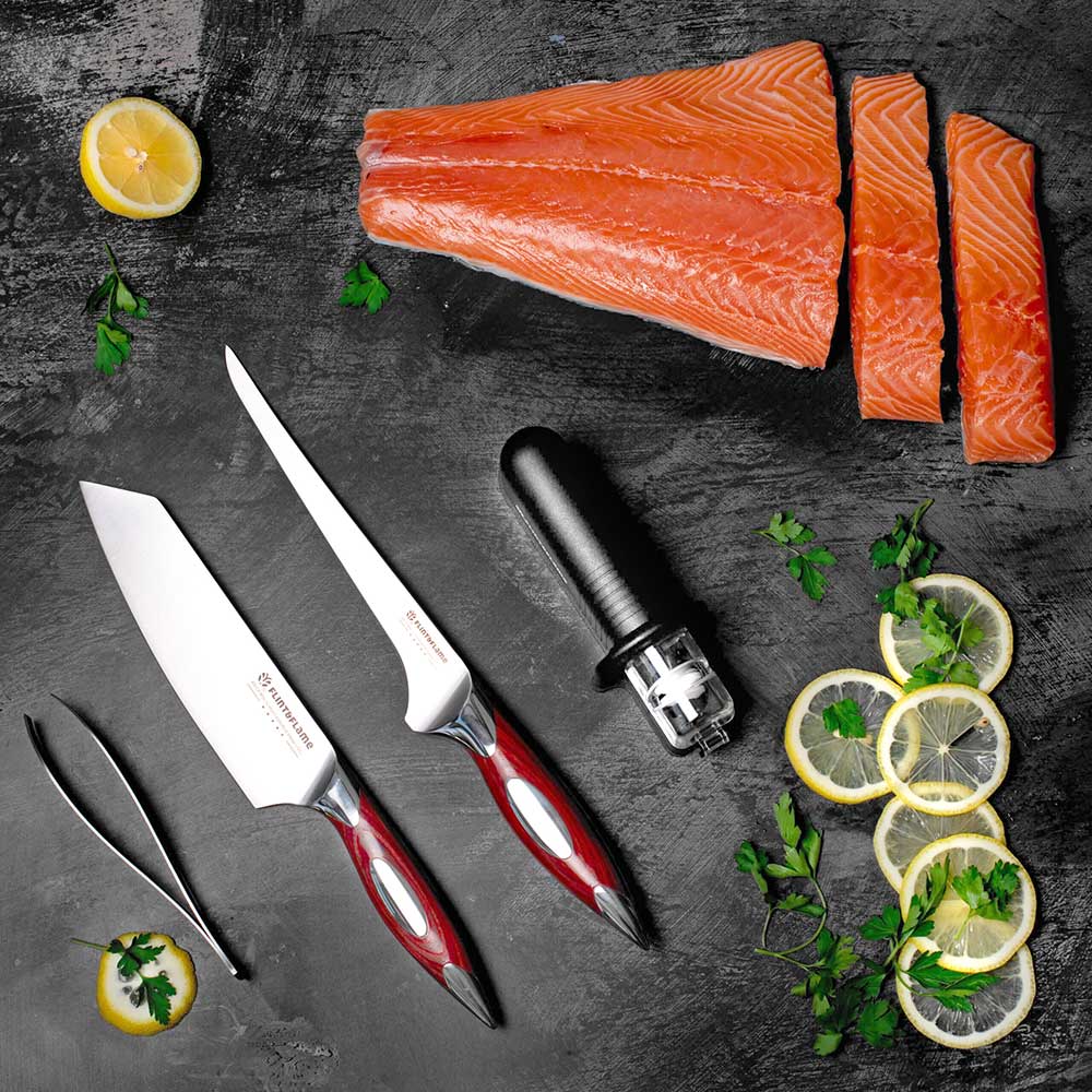 Kitchen Chef Knife Set Four Piece For Fish Lovers by Flint and