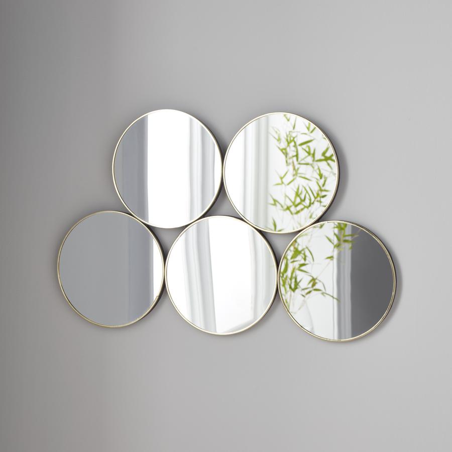 Five Circles Round Gold Wall Mirror Home & Lifestyle