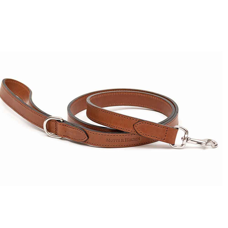 Dog Lead in Brown Tan Leather by Mutts & Hounds