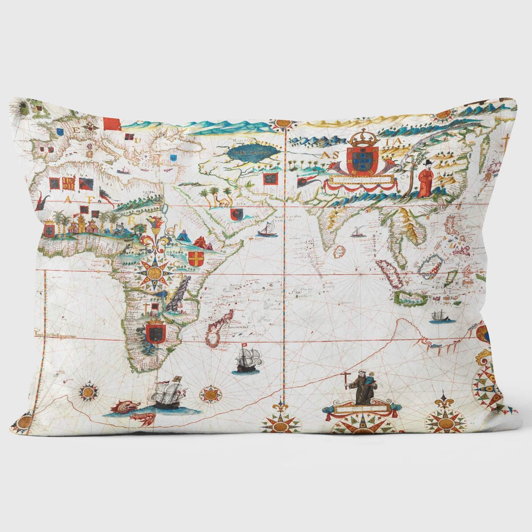 1623 World Map British Library Cushions - Handmade Cushions UK - WeLoveCushions