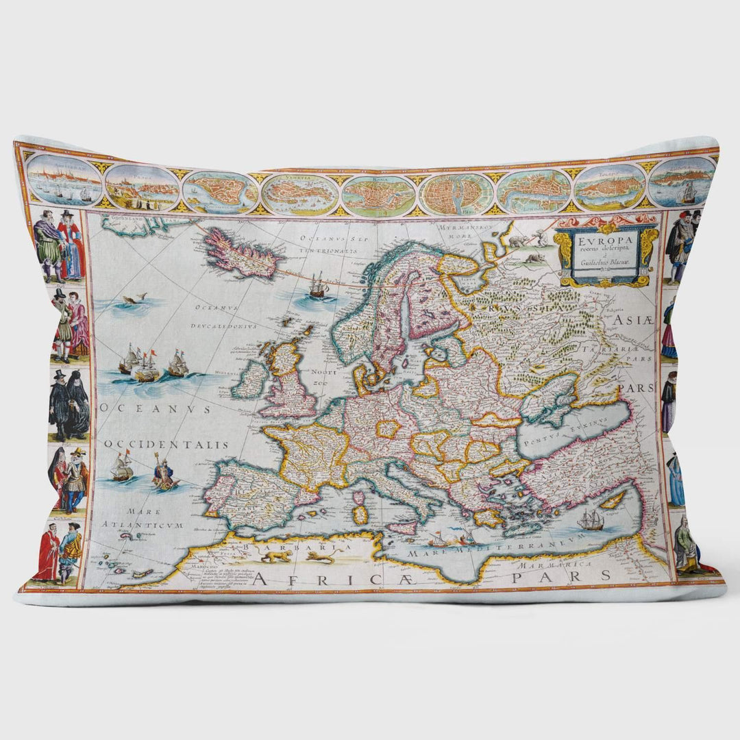 1672 Europe Map - British Library Cushions - Handmade Cushions UK - WeLoveCushions