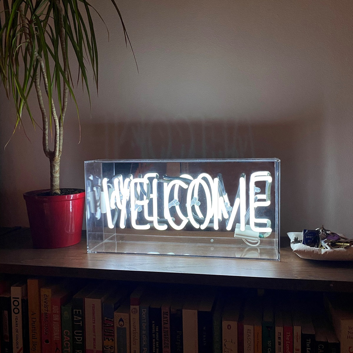 Welcome Glass Neon Sign White | Handmade Neon Sign for Home or Gifti ...