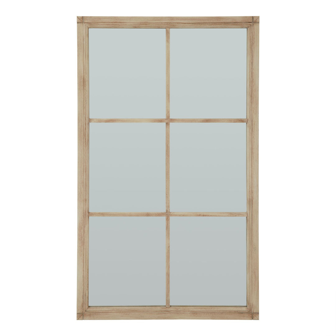 Washed Wood Large Window Mirror