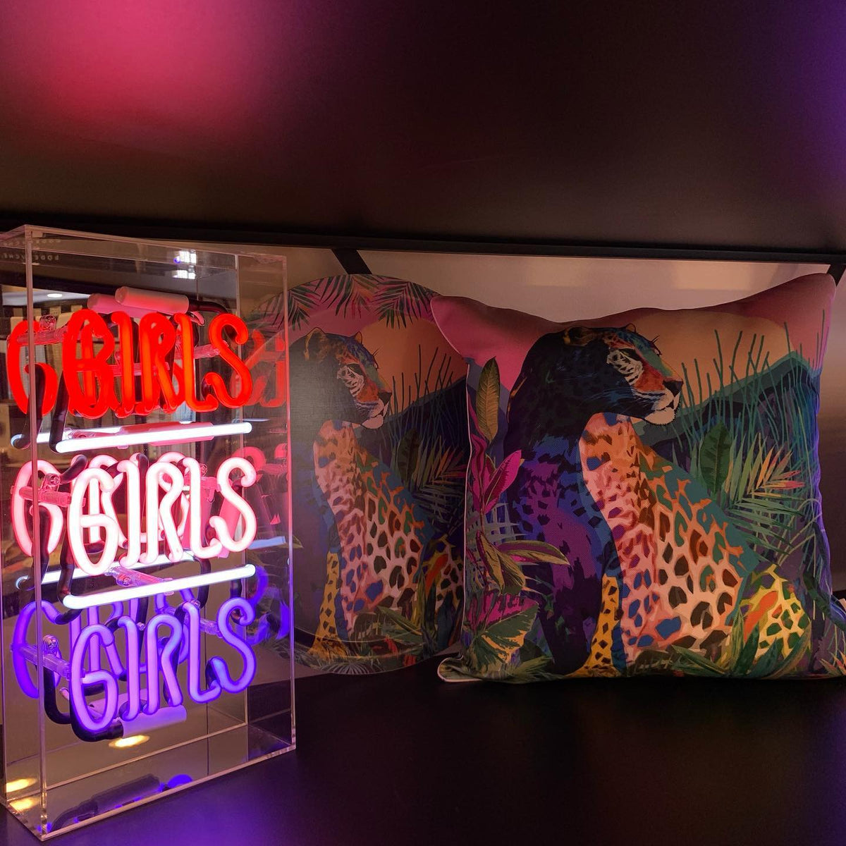 'Girls Girls Girls' Glass Neon Sign - Locomocean Ltd