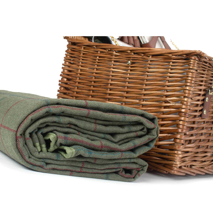 6 Person Green Tweed Classic Picnic Hamper
