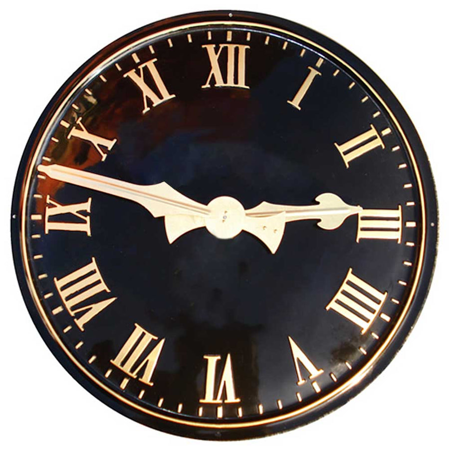 Outdoor Wall Clock Black Roman Numerals Mains Powered 24"