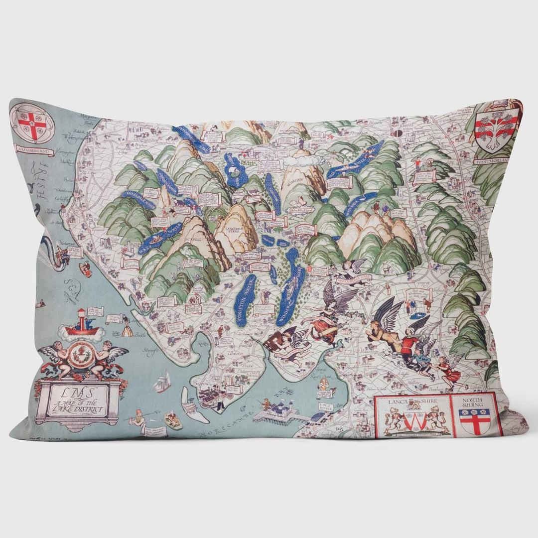 A Map Of The Lake District‰۪ LMS 1923 -1947 - National Railway Museum Cushion - Handmade Cushions UK - WeLoveCushions