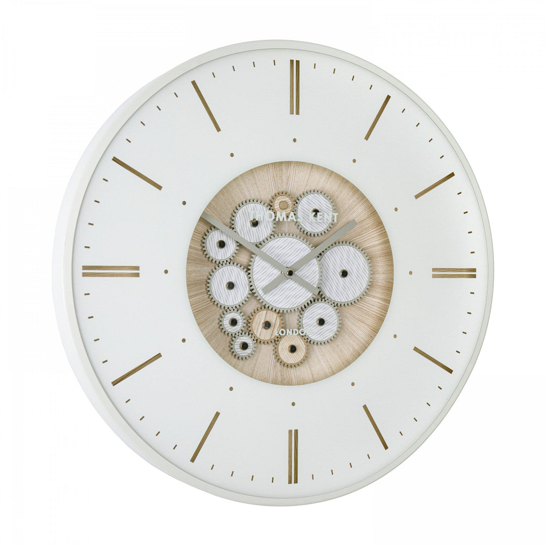 Thomas Kent 21" Clocksmith Wall Clock Cog Ivory