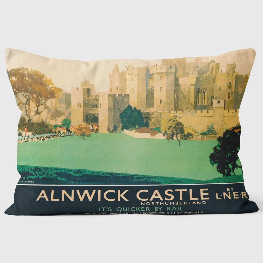 Alnwick Castle LNER poster 1933 - National Railway Museum Cushion - Handmade Cushions UK - WeLoveCushions