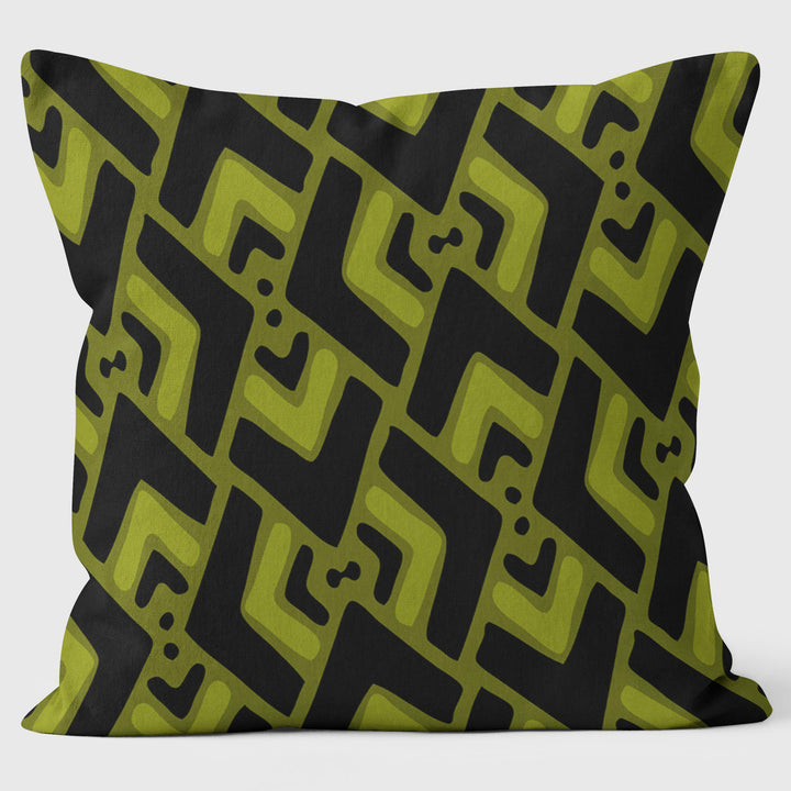 Arrow Green - Abstract Cushion - Handmade Cushions UK - WeLoveCushions