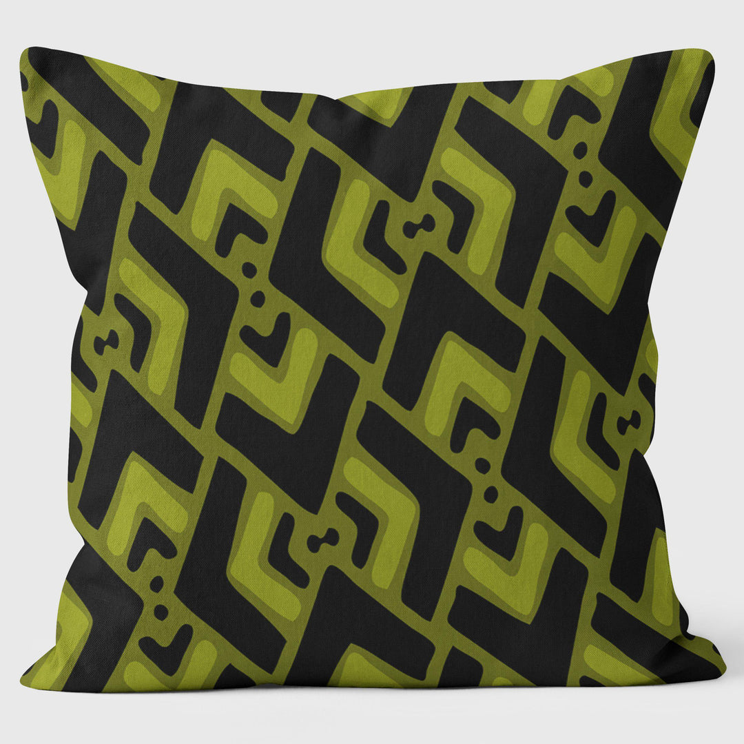 Arrow Green - Abstract Outdoor Cushion - Handmade Cushions UK - WeLoveCushions