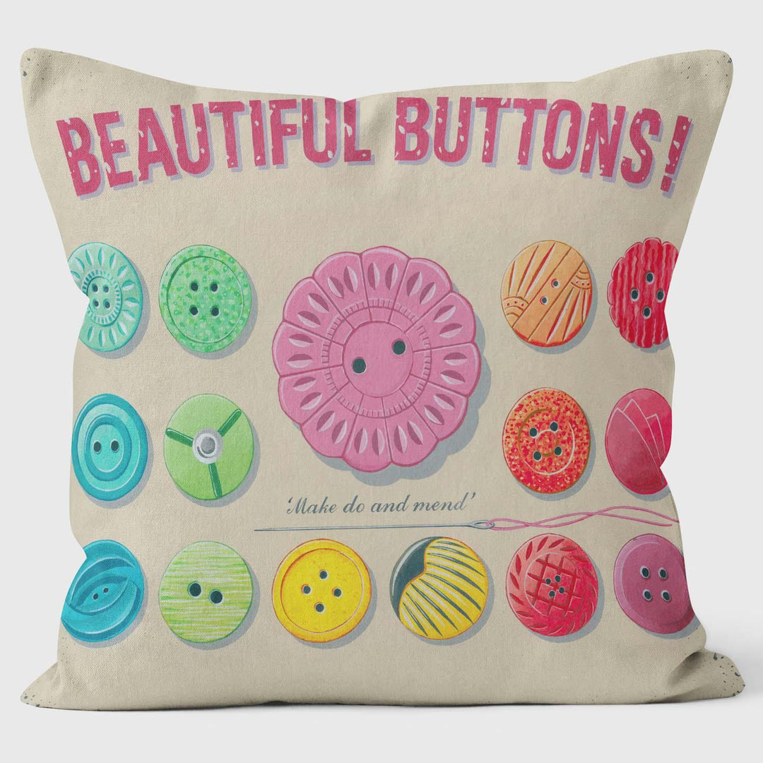 Beautiful Buttons! - Martin Wiscombe Cushion - Handmade Cushions UK - WeLoveCushions