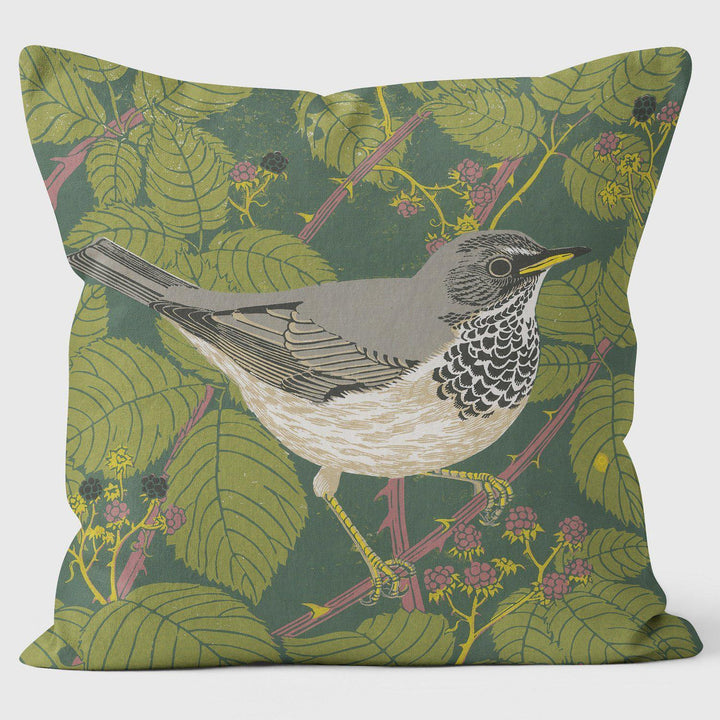 Black-Throated Thrush - Robert Gillmor Cushion - Handmade Cushions UK - WeLoveCushions