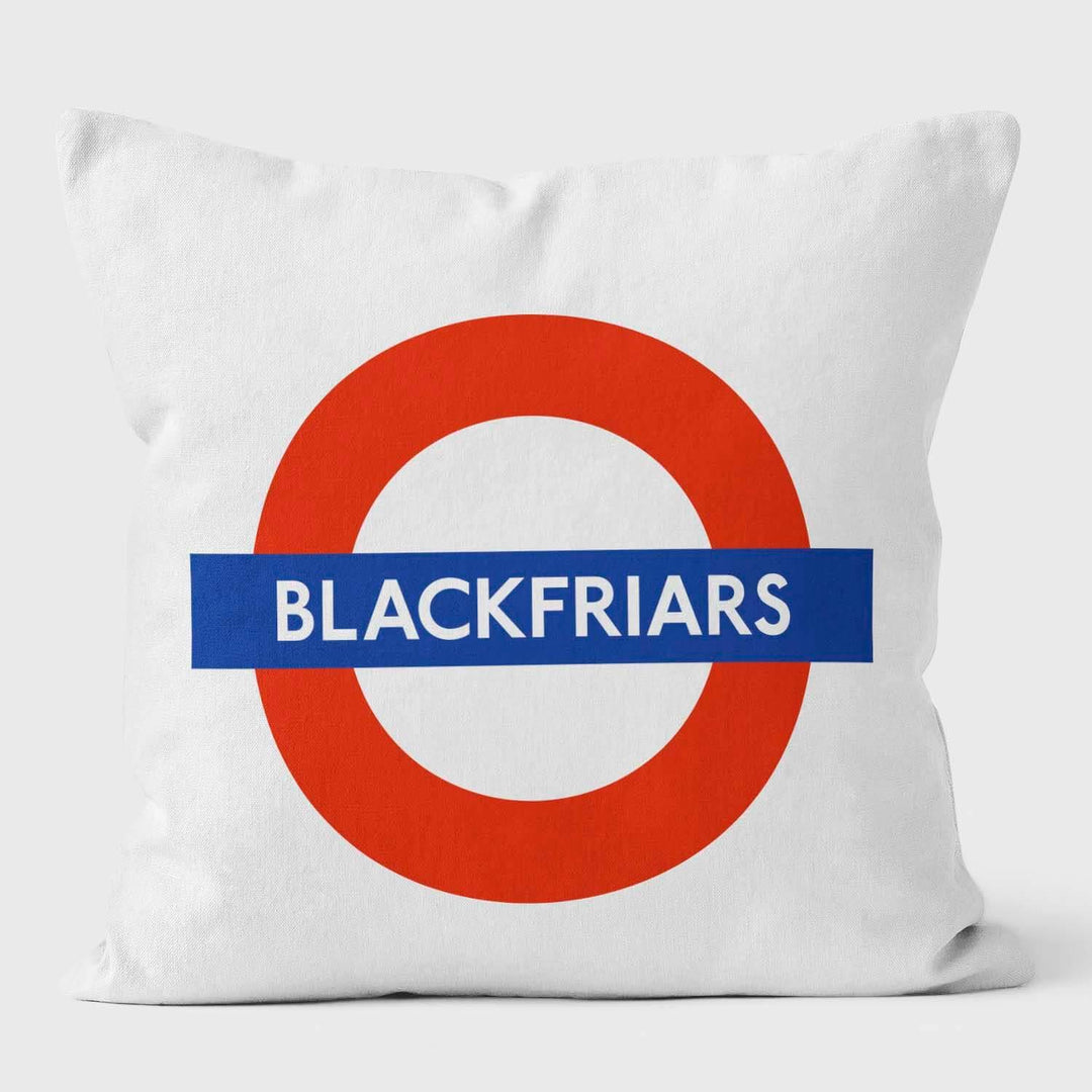 Blackfriars London Underground Tube Station Roundel Cushion - Handmade Cushions UK - WeLoveCushions