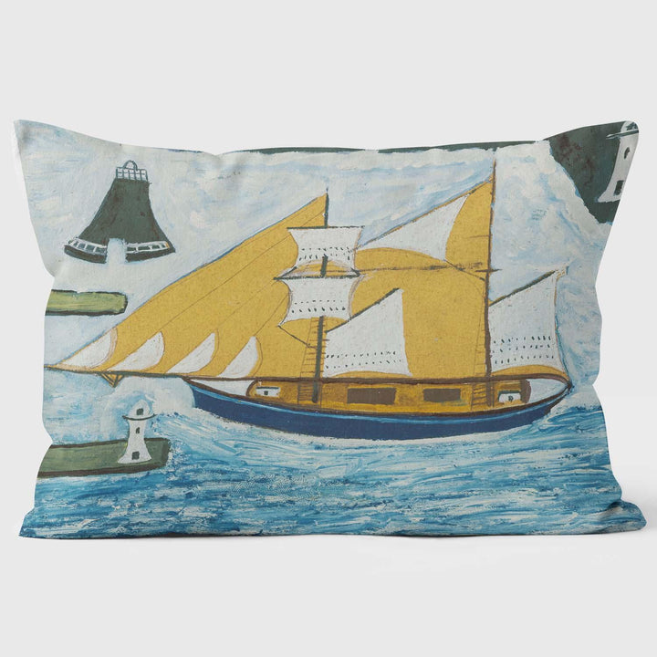 Blue Ship - Alfred Wallis - TATE Gallery Cushion - Handmade Cushions UK - WeLoveCushions