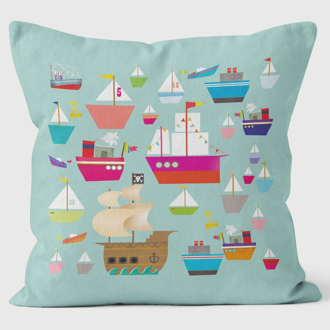 Boats - Kali Stileman Cushion - Handmade Cushions UK - WeLoveCushions