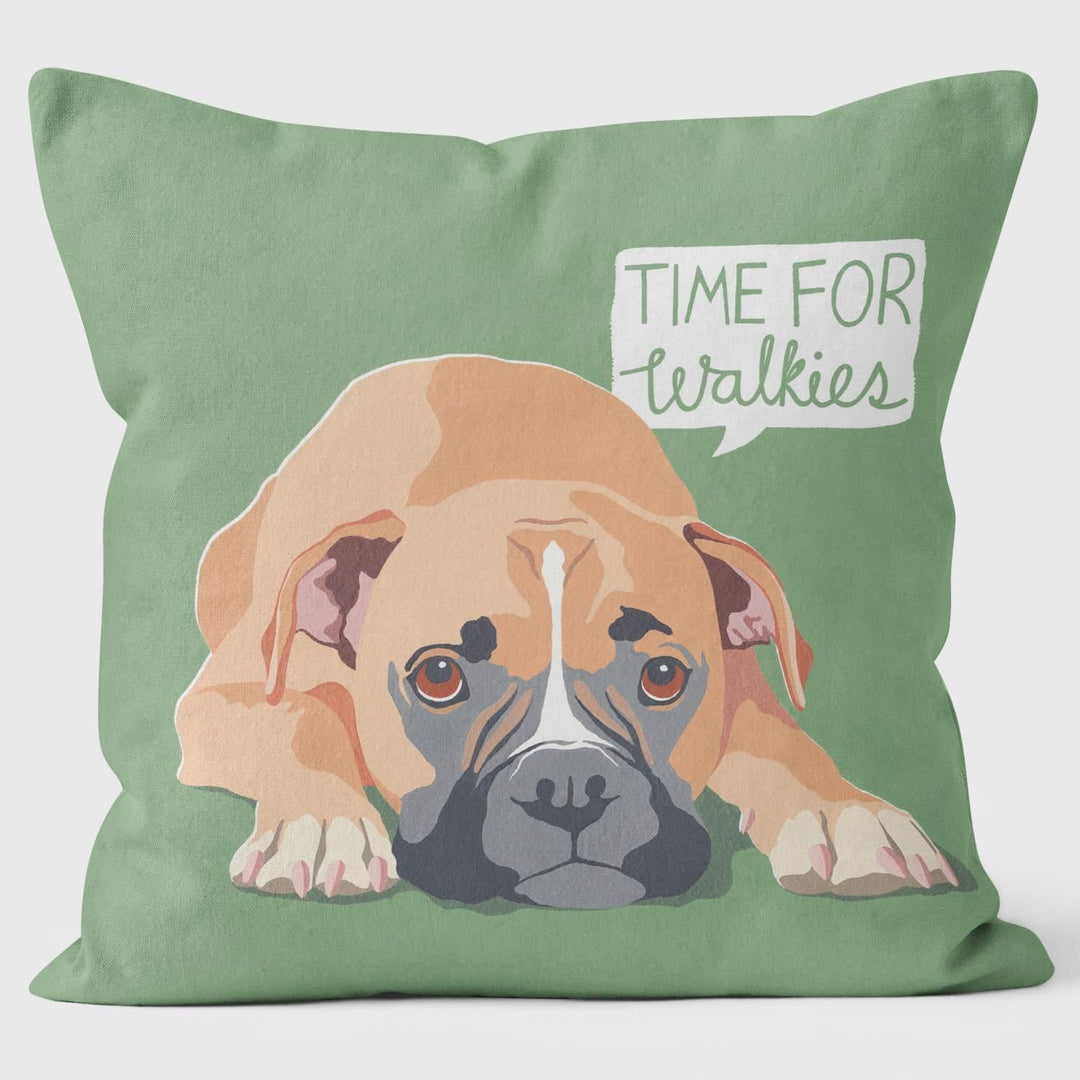 Boxer Time for walkies Dog - Paperlollipop Cushion - Handmade Cushions UK - WeLoveCushions