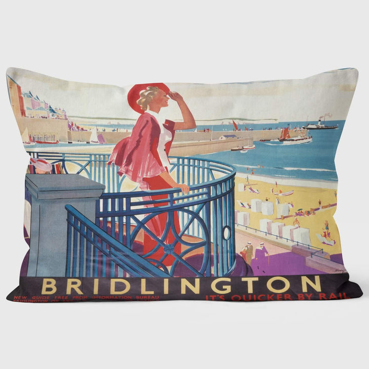 Bridlington Beach View 1930s. - National Railway Museum Cushion - Handmade Cushions UK - WeLoveCushions