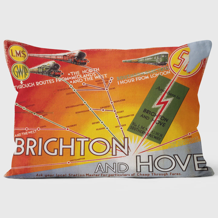 Brighton and Hove - National Railway Museum Cushion - Handmade Cushions UK - WeLoveCushions