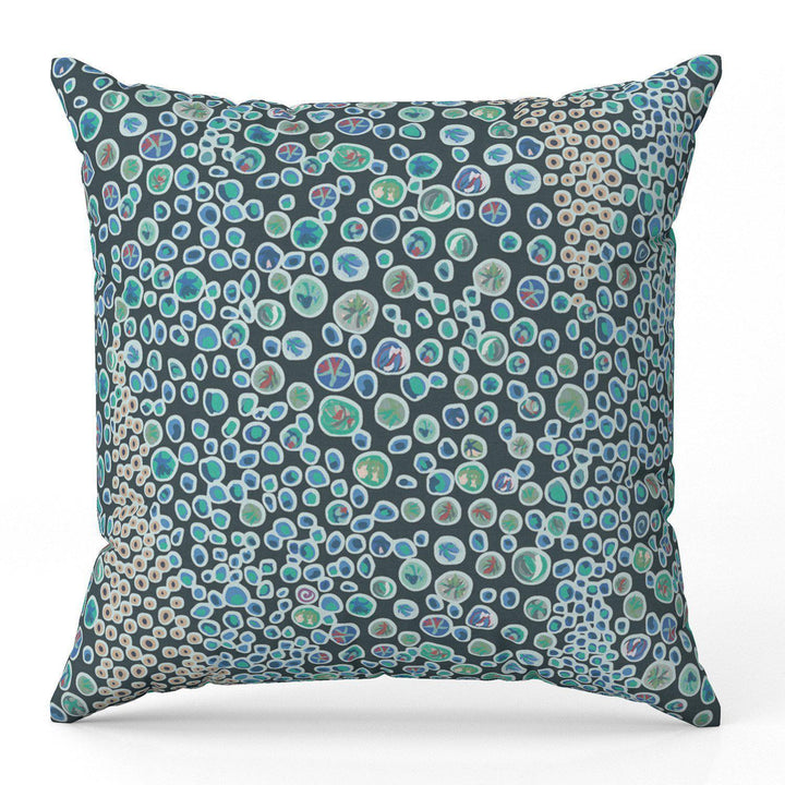 Bubbles (Green) - Funky Art Cushion - Bellissima - House Of Turnowsky Pillows - Handmade Cushions UK - WeLoveCushions