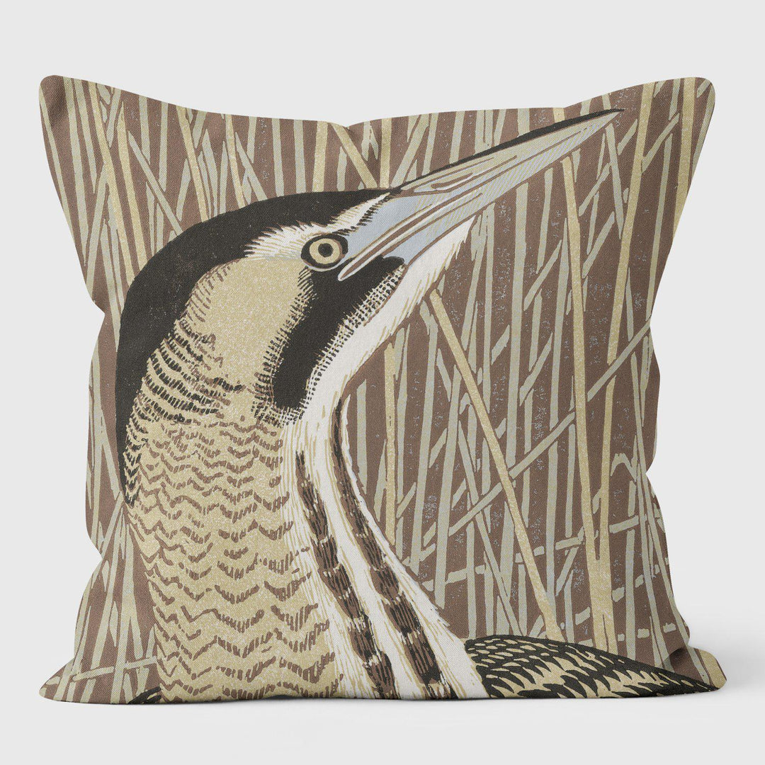 Bull 'O' The Bog - Bittern - Robert Gillmor Cushion - Handmade Cushions UK - WeLoveCushions