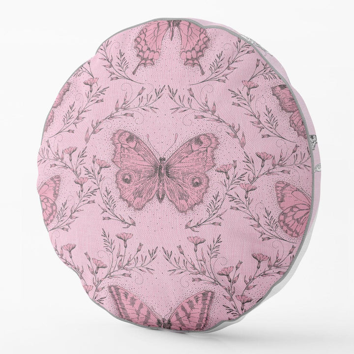 Butterfly & Ivy Round Pink - House Of Turnowsky Cushion