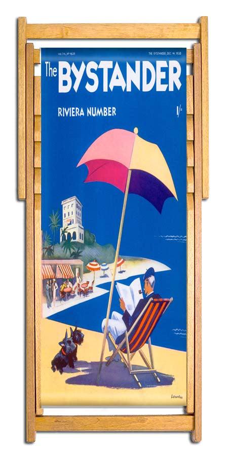 Bystander Man and Dogs - Art Print Travel Deckchair