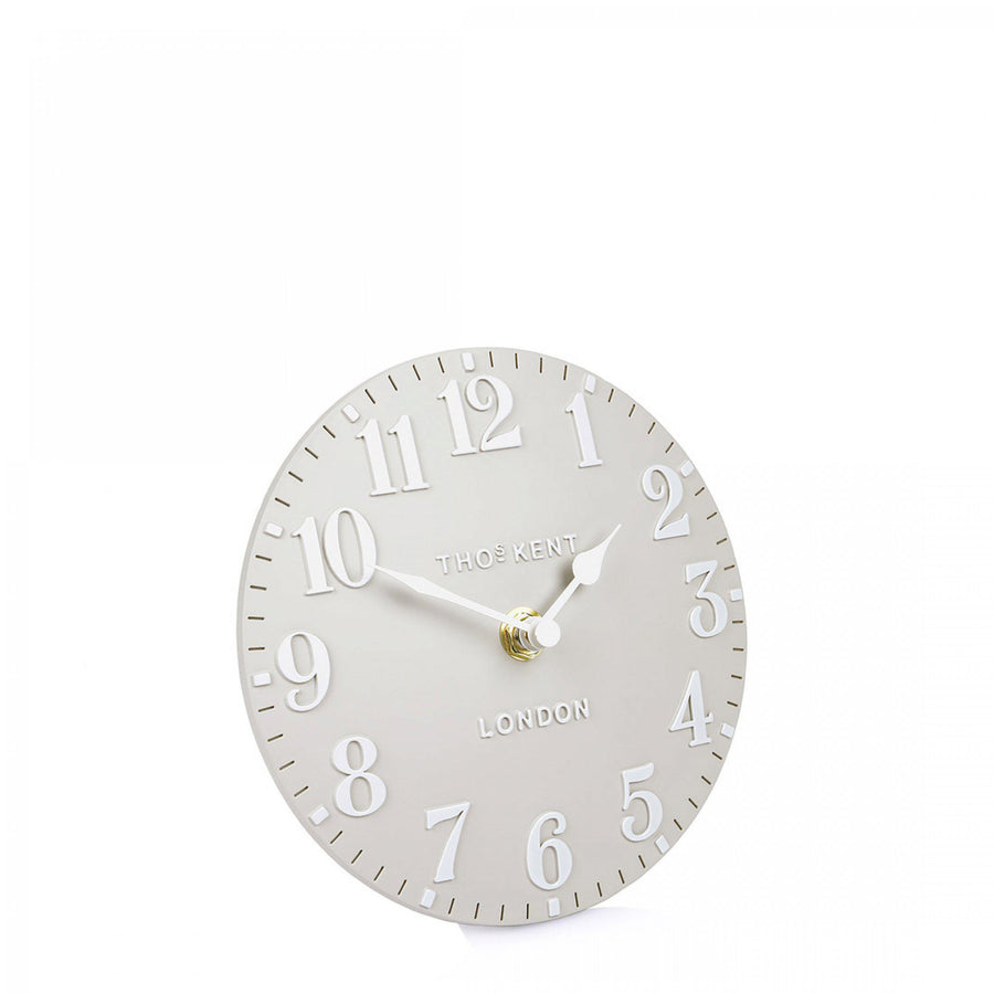 6" Arabic Mantel Clock Dove Grey
