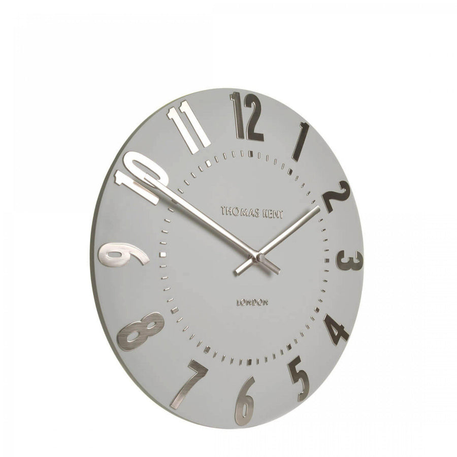 12" Mulberry Wall Clock Silver Cloud