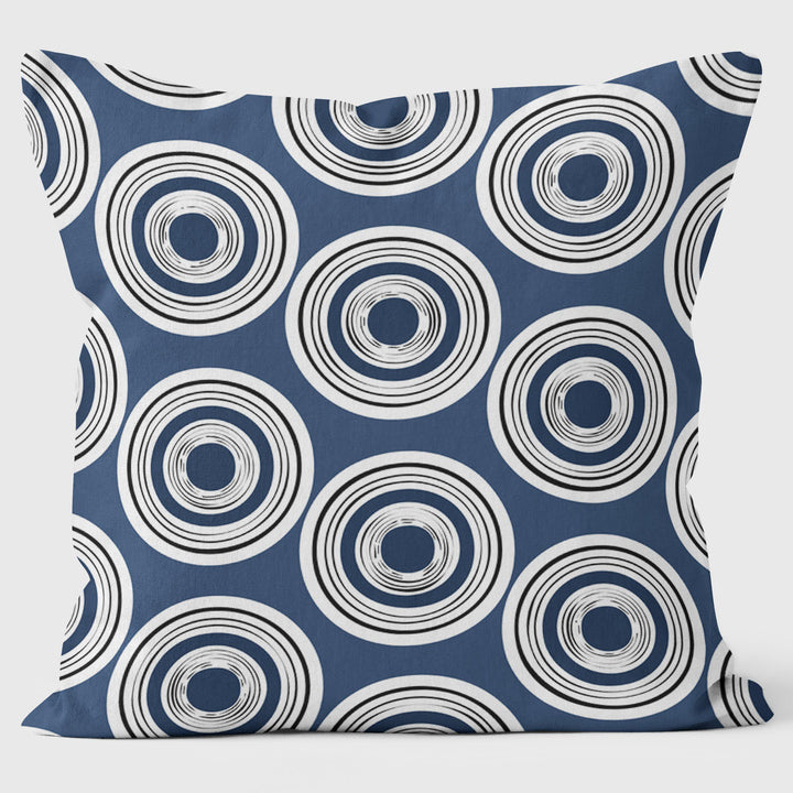 Circles Blue - Abstract Cushion - Handmade Cushions UK - WeLoveCushions