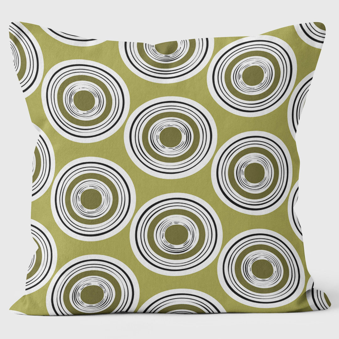 Circles Green - Abstract Outdoor Cushion - Handmade Cushions UK - WeLoveCushions