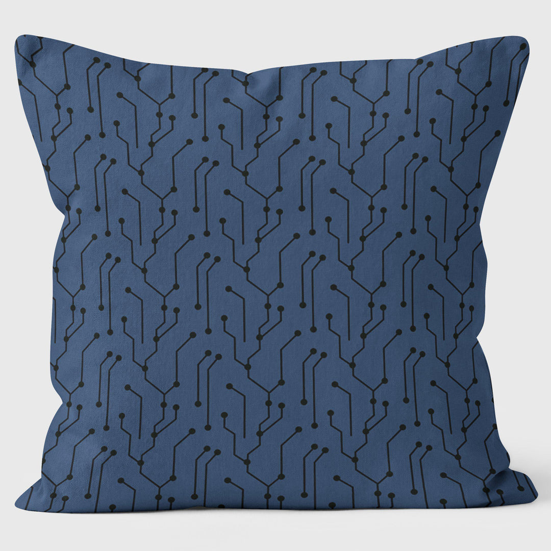 Circuit Board Blue - Abstract Outdoor Cushion - Handmade Cushions UK - WeLoveCushions