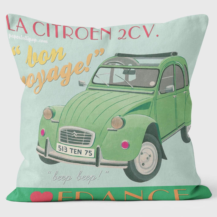 Citroen 2CV Deux Chevaux - Paperlollipop Art Cushion - Handmade Cushions UK - WeLoveCushions