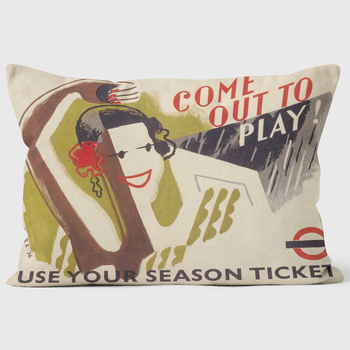 Come Out To Play - London Transport Cushion - Handmade Cushions UK - WeLoveCushions