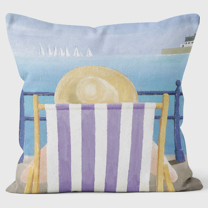 Deck Chair - Martin Wiscombe - Art Print Cushion - Handmade Cushions UK - WeLoveCushions