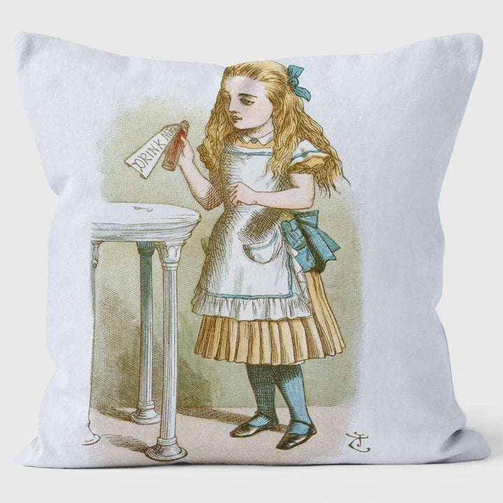 Drink Me - Alice in Wonderland - Lewis Carroll Cushion - Handmade Cushions UK - WeLoveCushions