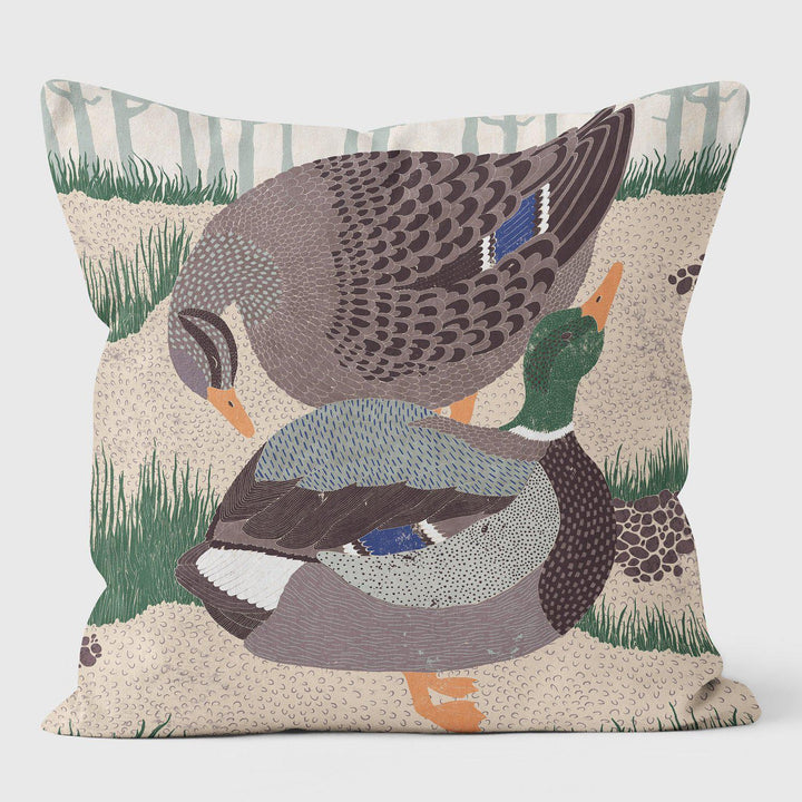 Ducks Green - Christmas Seasonal Cushion - Handmade Cushions UK - WeLoveCushions