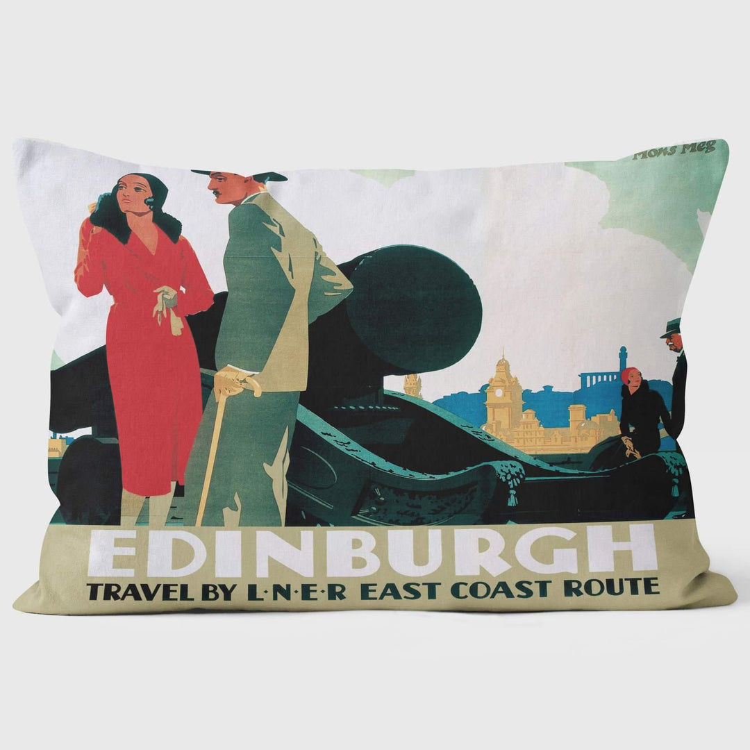 Edinburgh Couple LNER poste1935 - National Railway Museum Cushion - Handmade Cushions UK - WeLoveCushions