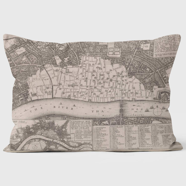 Engraved Map London - British Library Cushions - Handmade Cushions UK - WeLoveCushions