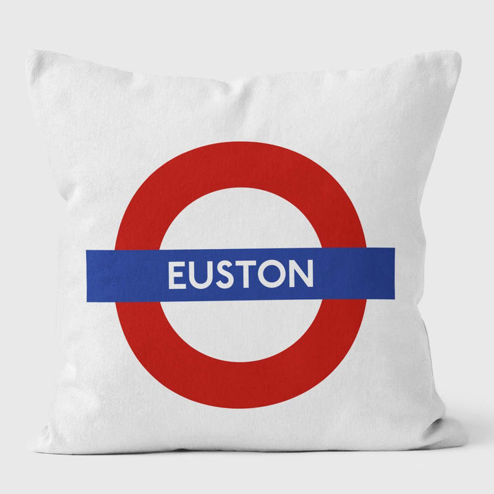 Euston London Underground Tube Station Roundel Cushion - Handmade Cushions UK - WeLoveCushions