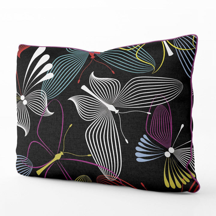 Exotic Butterflies ( Black) - Funky Art Cushion - Perfect Day - House Of Turnowsky Pillows - Handmade Cushions UK - WeLoveCushions