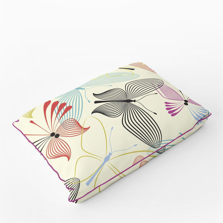 Exotic Butterflies ( White) - Funky Art Cushion - Perfect Day - House Of Turnowsky Pillows - Handmade Cushions UK - WeLoveCushions