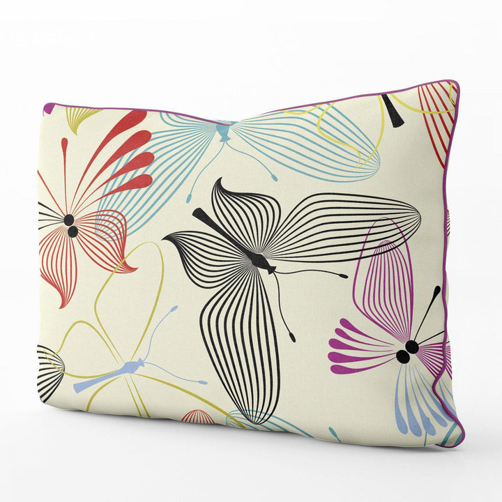 Exotic Butterflies ( White) - Funky Art Cushion - Perfect Day - House Of Turnowsky Pillows - Handmade Cushions UK - WeLoveCushions