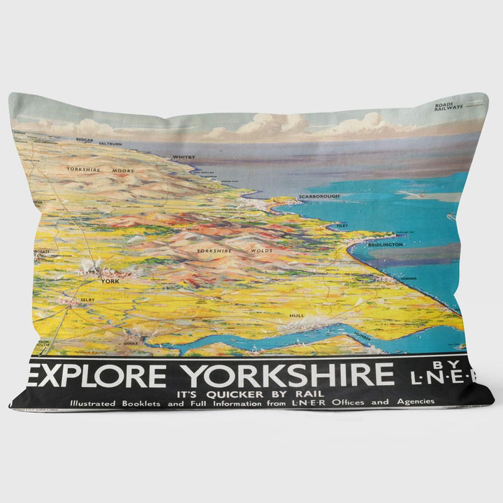 Explore Yorkshire LNER 1923-1947 - National Railway Museum Cushion - Handmade Cushions UK - WeLoveCushions