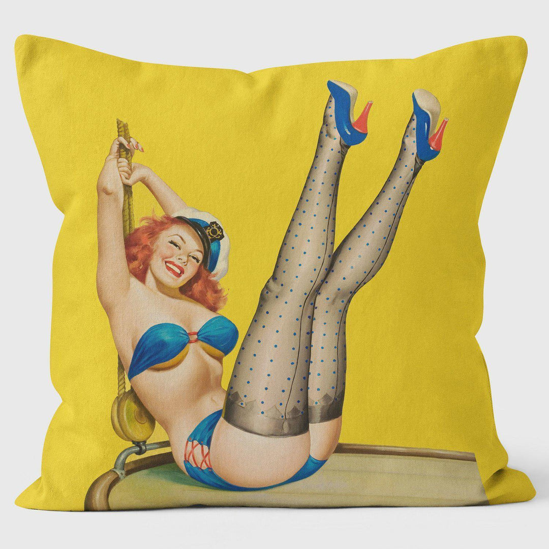 First Mate - Pin Up - Art Cushion - Handmade Cushions UK - WeLoveCushions