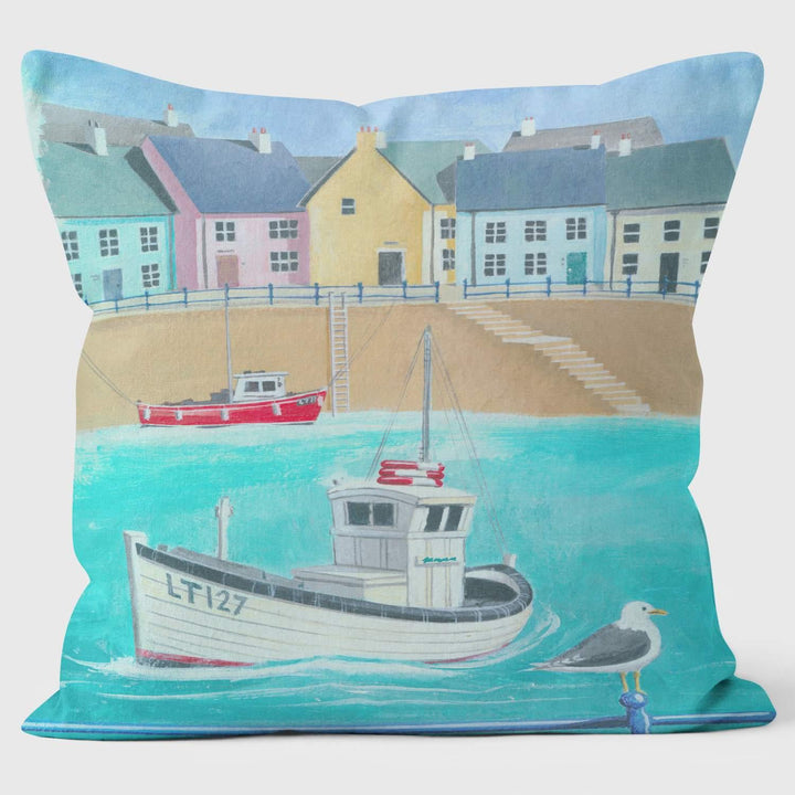 Fishing Boat - Martin Wiscombe - Art Print Cushion - Handmade Cushions UK - WeLoveCushions