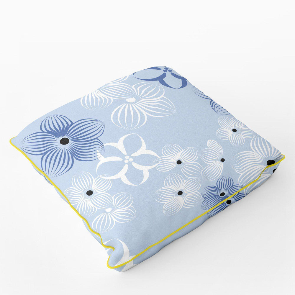 Flora Impression ( Blue) - Funky Art Cushion - Perfect Day - House Of Turnowsky Pillows - Handmade Cushions UK - WeLoveCushions