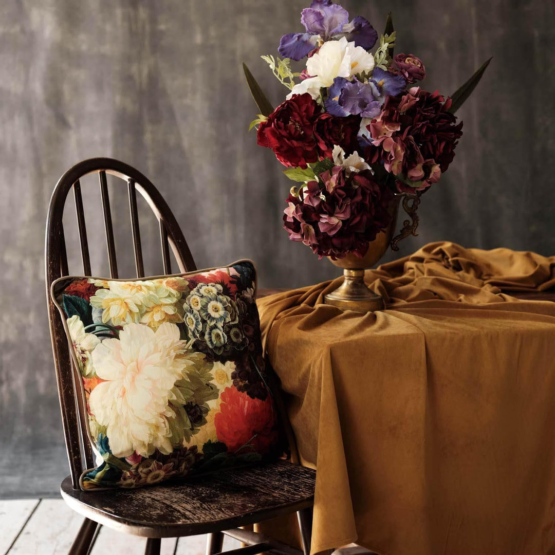 Luxe Van Brussel Flowers In a Vase Detail Auricula - National Gallery Cushion - Handmade Cushions UK - WeLoveCushions