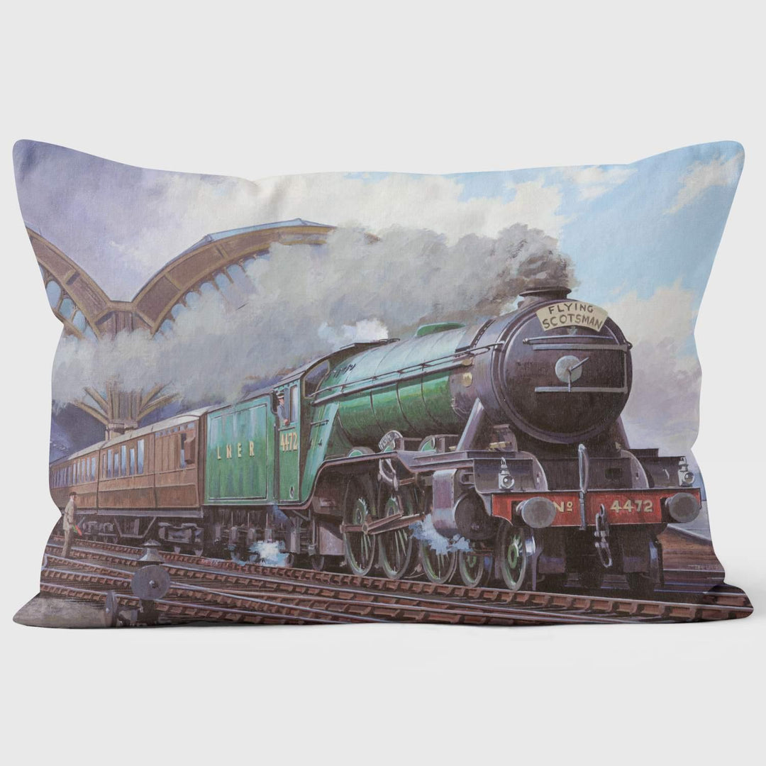 Flying Scotsman leaving York Station, c 1930s - National Railway Museum Cushion - Handmade Cushions UK - WeLoveCushions