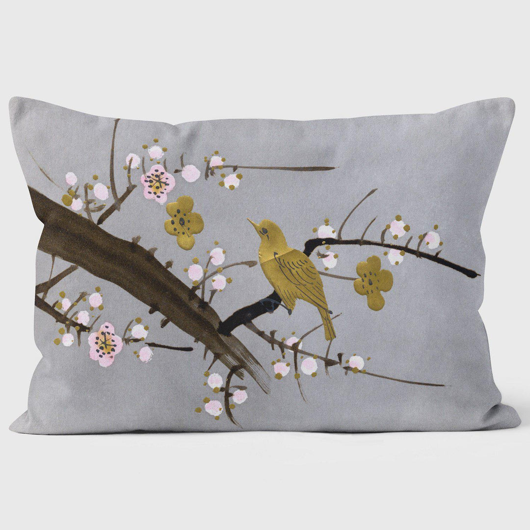 Golden Bird & Blossom Tree - Mary Evans Cushion - Handmade Cushions UK - WeLoveCushions